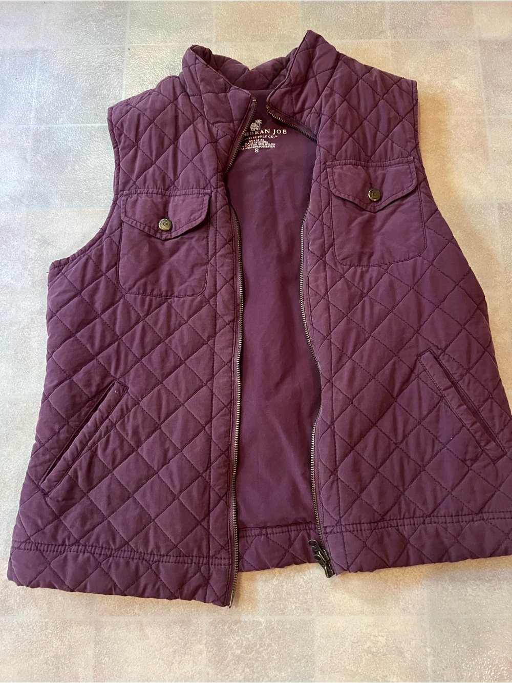 Caribbean Joe Quilted Vest - Plum